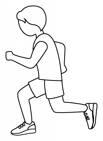 Person Running Emoji coloring page image