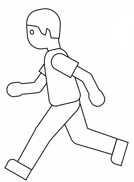 Person Running Emoji coloring page image
