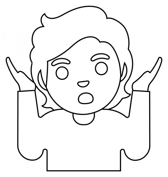Person Shrugging Emoji coloring page image