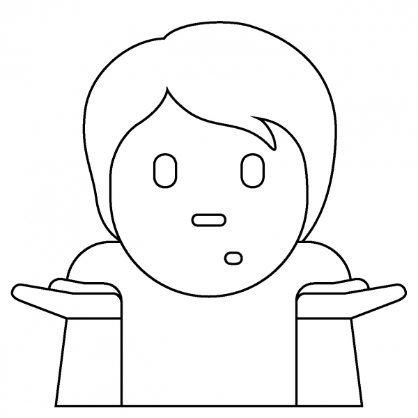 Person Shrugging Emoji coloring page image