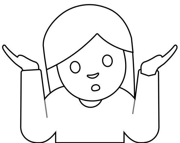 Person Shrugging Emoji coloring page image