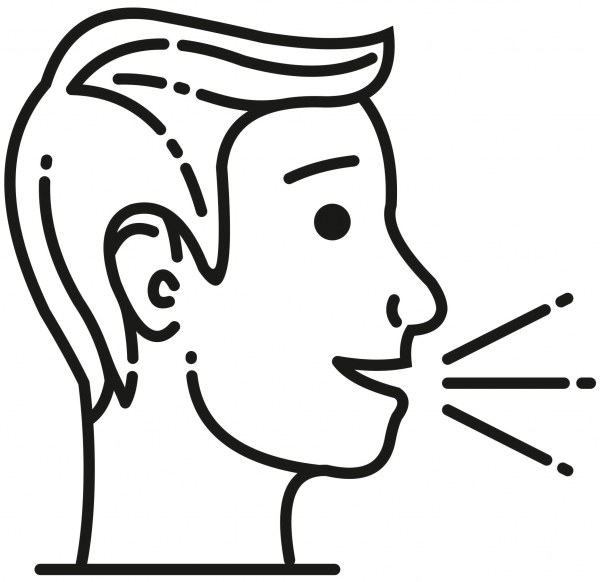Person Speaking coloring page image