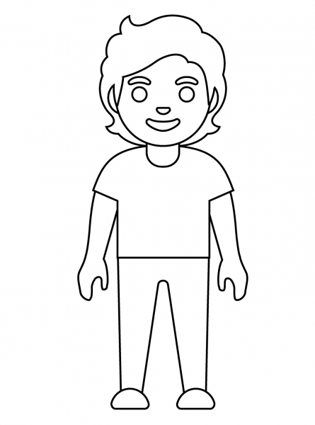 Person Standing Emoji coloring page image