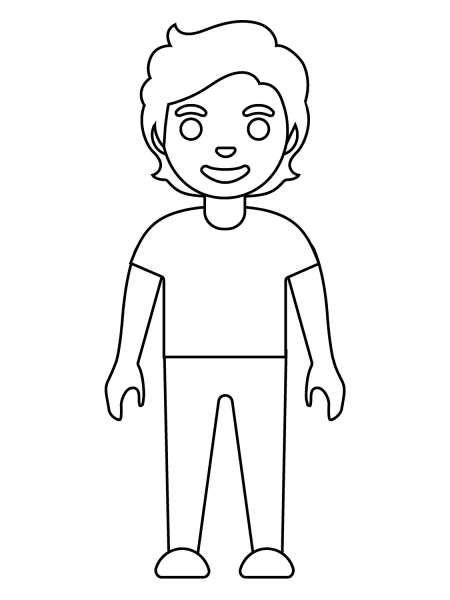 Person Standing Emoji coloring page image