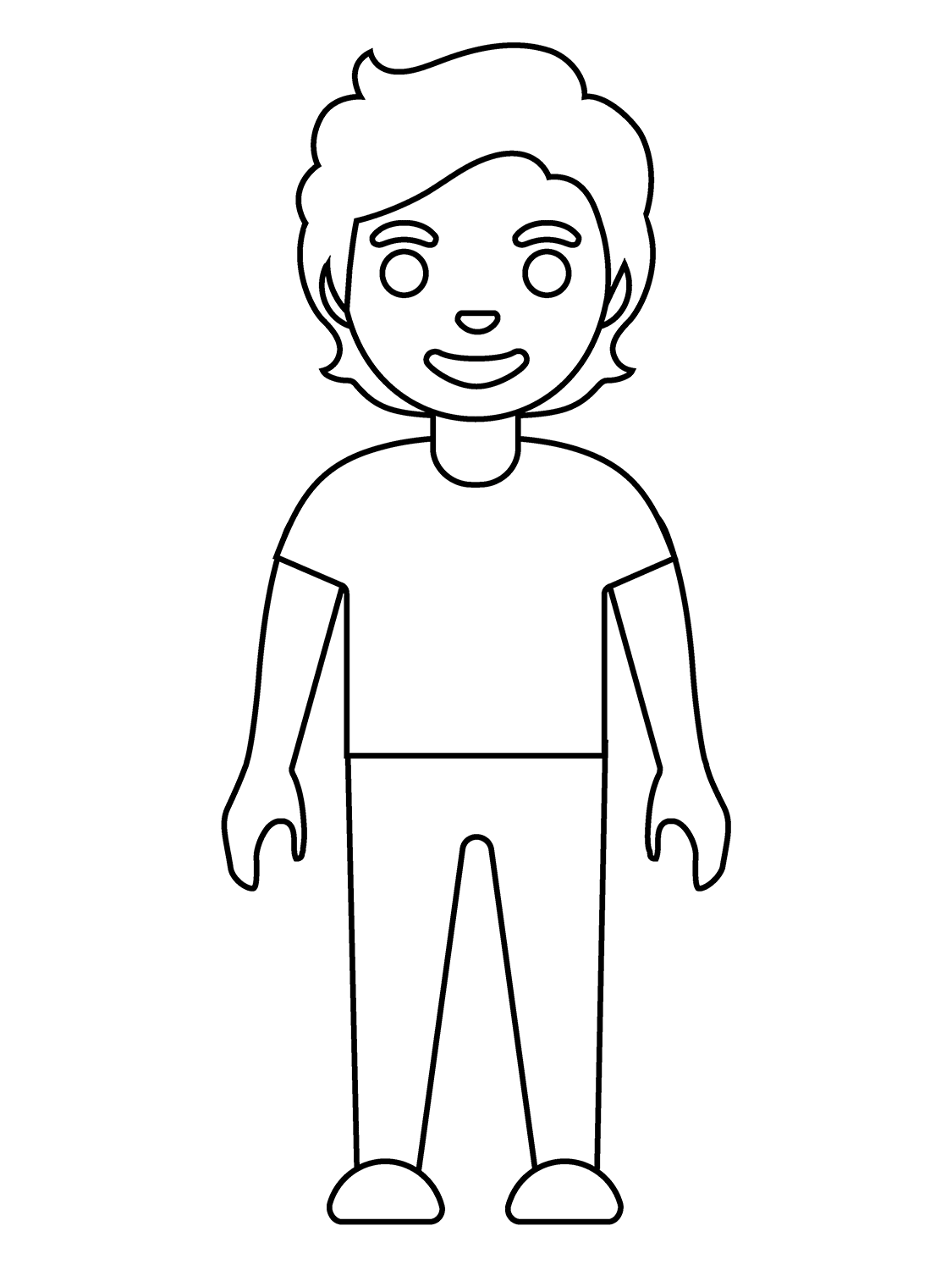 Person Standing Emoji Coloring Page - Colouringpages