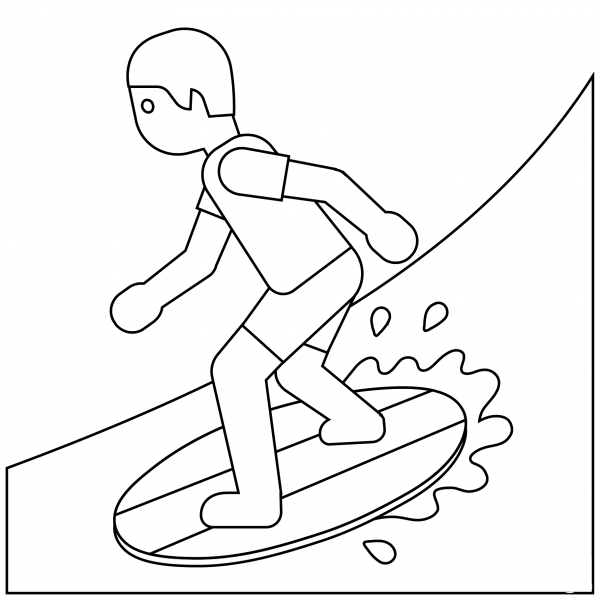 Person Surfing Emoji coloring page image