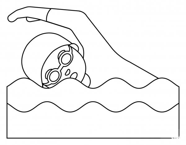 Person Swimming Emoji coloring page image