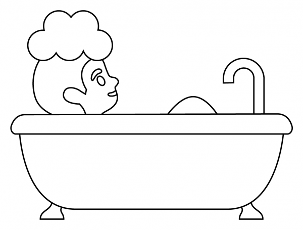Person Taking Bath Emoji coloring page image