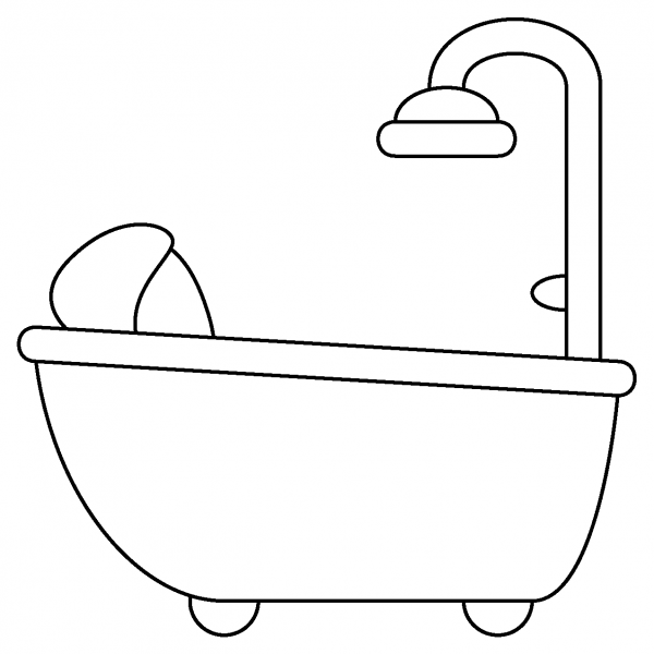 Person Taking Bath Emoji coloring page image