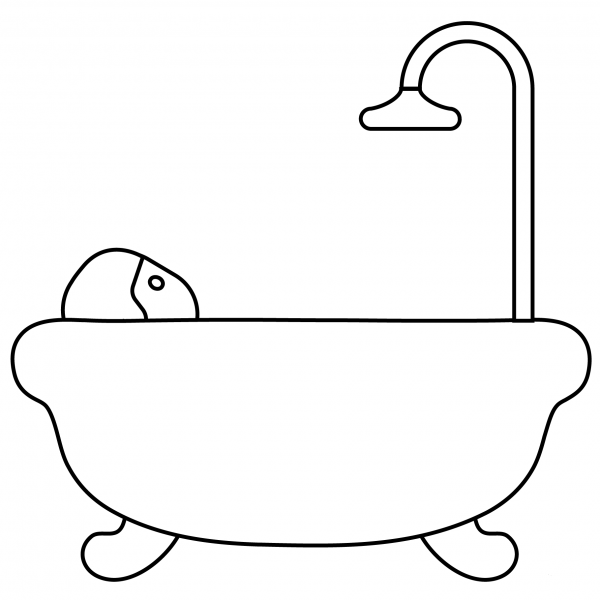 Person Taking Bath Emoji coloring page image