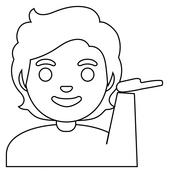 Person Tipping Hand Emoji coloring page image