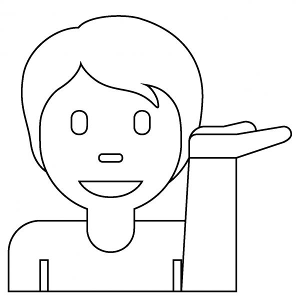 Person Tipping Hand Emoji coloring page image