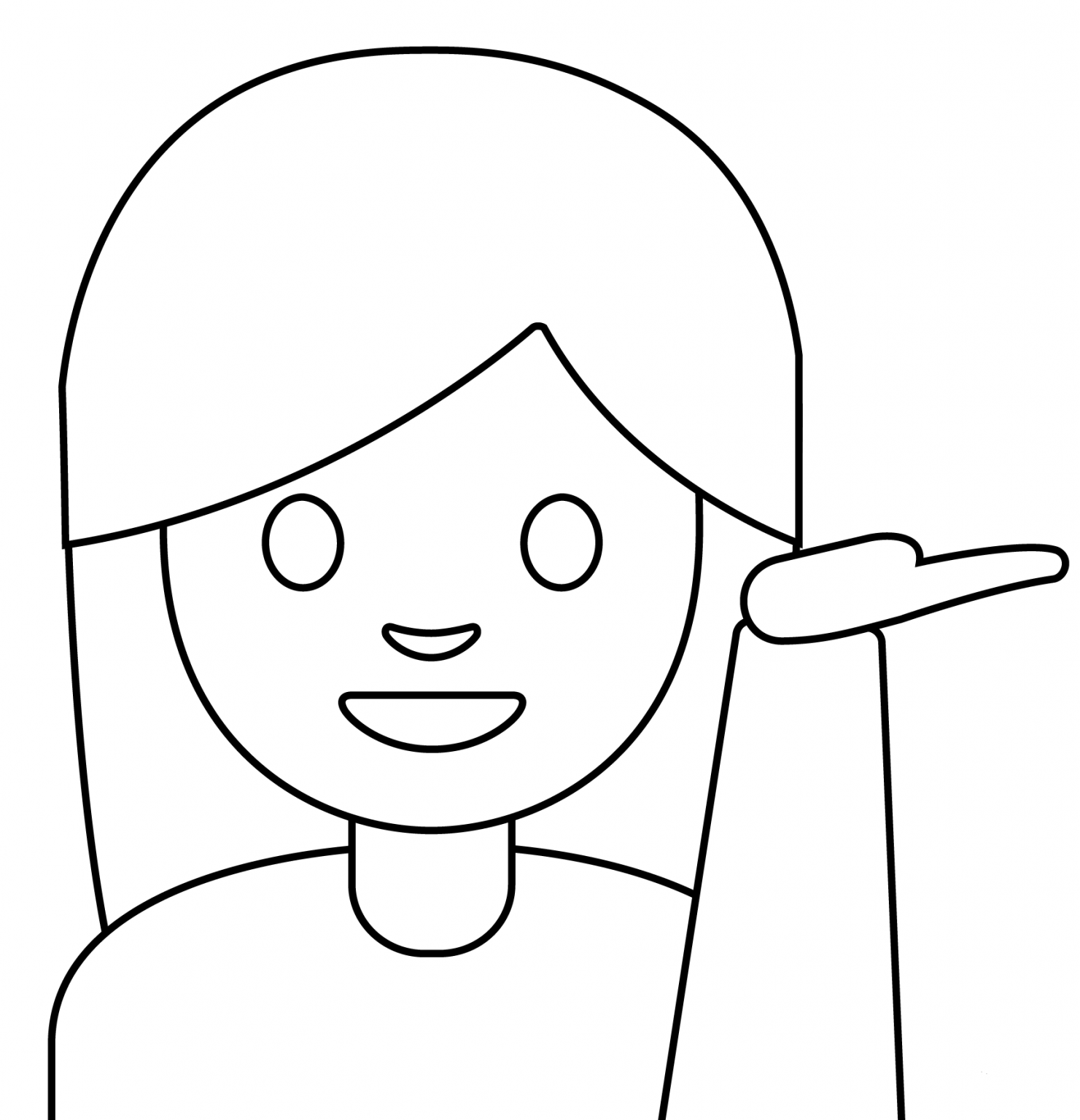 Person Tipping Hand Emoji coloring page - ColouringPages