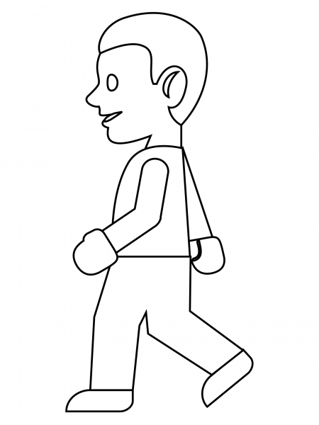 Person Walking coloring page image