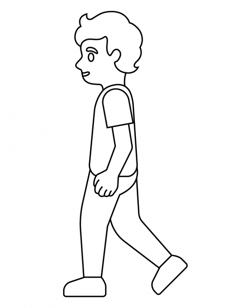 Person Walking Emoji coloring page image