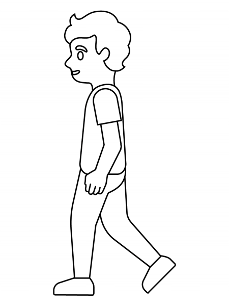 Person Walking Emoji coloring page image