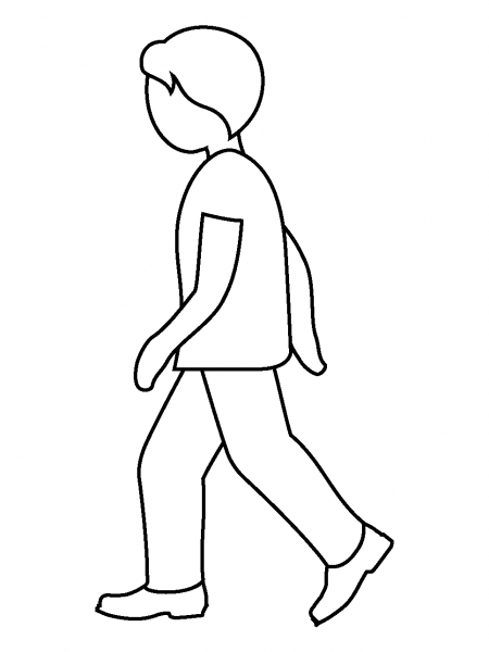 Person Walking Emoji coloring page image
