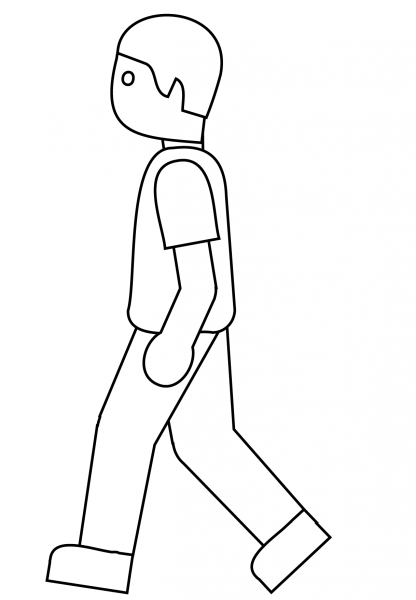 Person Walking Emoji coloring page image