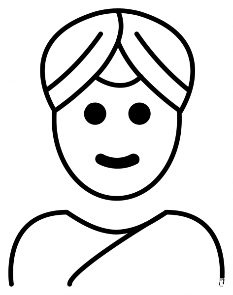 Person Wearing Turban Emoji coloring page image