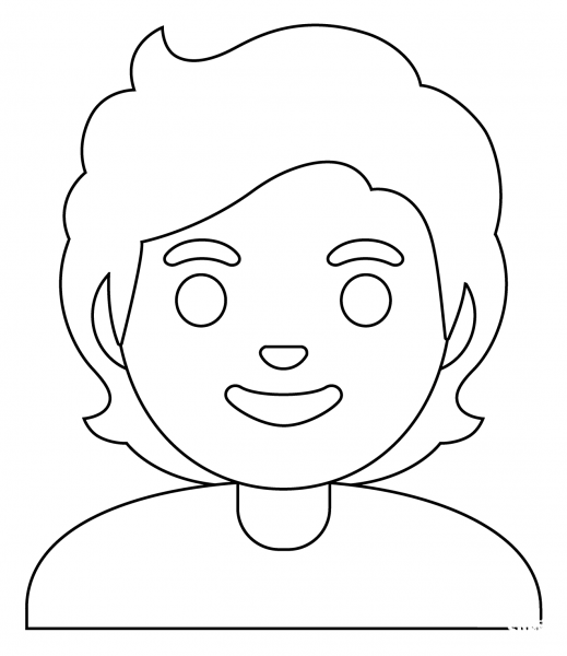 Person White Hair Emoji coloring page image
