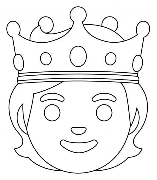 Person with Crown Emoji coloring page image