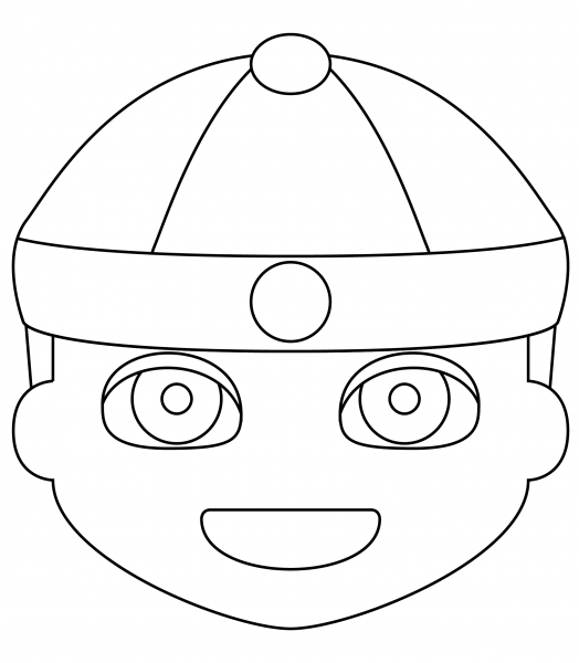 Person with Skullcap coloring page image