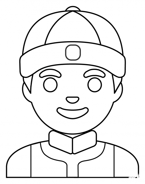 Person with Skullcap Emoji coloring page image