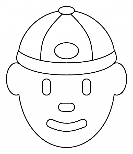 Person with Skullcap Emoji coloring page image
