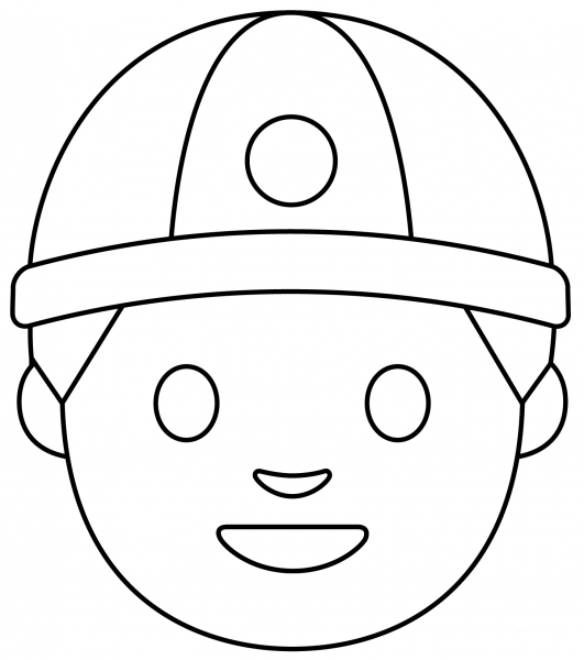 Person with Skullcap Emoji coloring page image