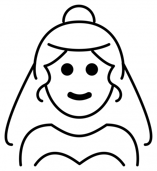 Person with Veil Emoji coloring page image