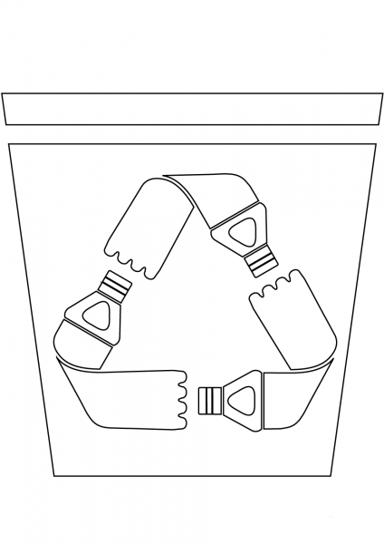 Pet Recycling Bin coloring page image