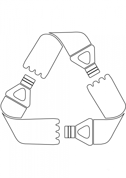 Pet Recycling Sign coloring page image