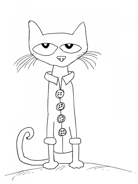 Pete the Cat and His Four Groovy Buttons coloring page image