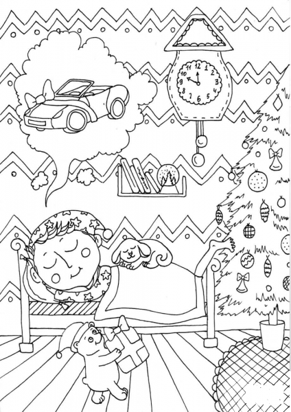 Peter Boy in December coloring page image