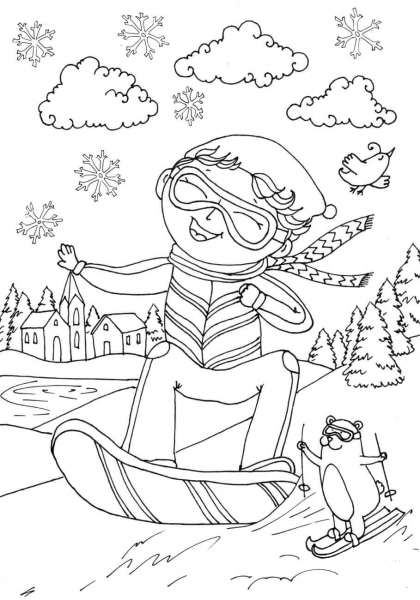 Peter Boy in February coloring page image