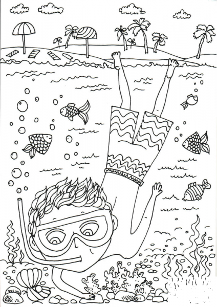 Peter Boy in July coloring page image