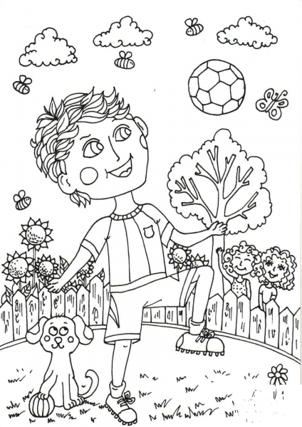 Peter Boy in June coloring page image