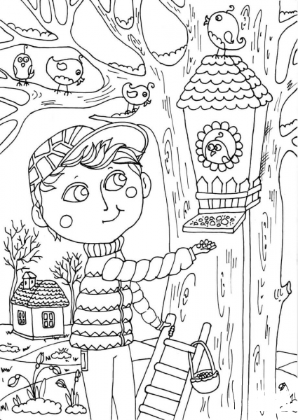 Peter Boy in March coloring page image