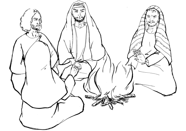 Peter Denies Jesus the First Time coloring page image