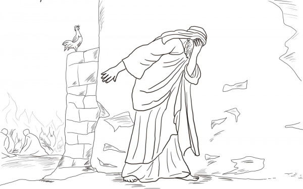 Peter Denies Jesus Three Times coloring page image