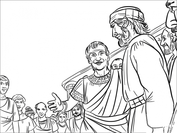 Peter Meets Cornelius coloring page image