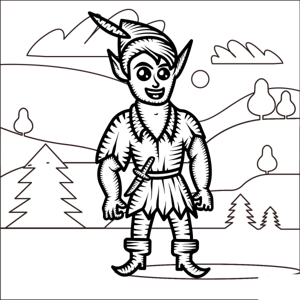 Peter Pan coloring page image