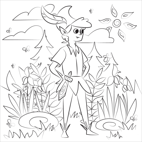 Peter Pan coloring page image