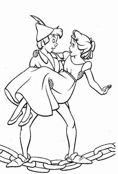 Peter Pan Has Saved Wendy coloring page image