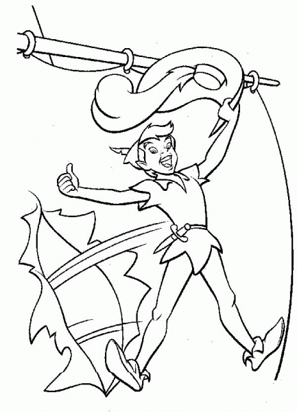 Peter Pan Is Yelling  coloring page image