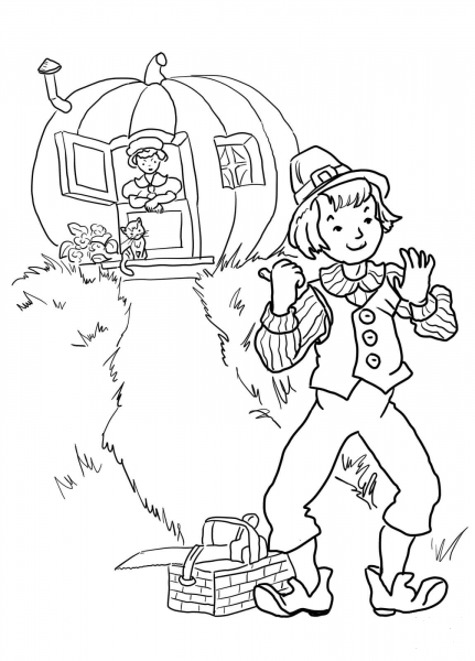 Peter Pumpkin Eater Nursery Rhyme coloring page image