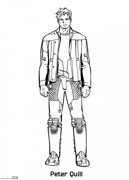 Peter Quill from Guardians of the Galaxy coloring page image