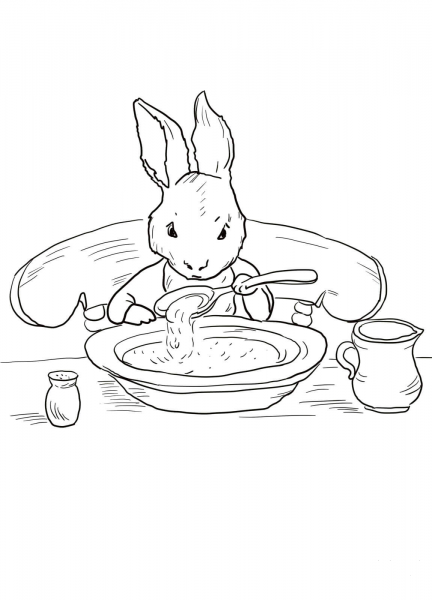 Peter Rabbit at Home coloring page image