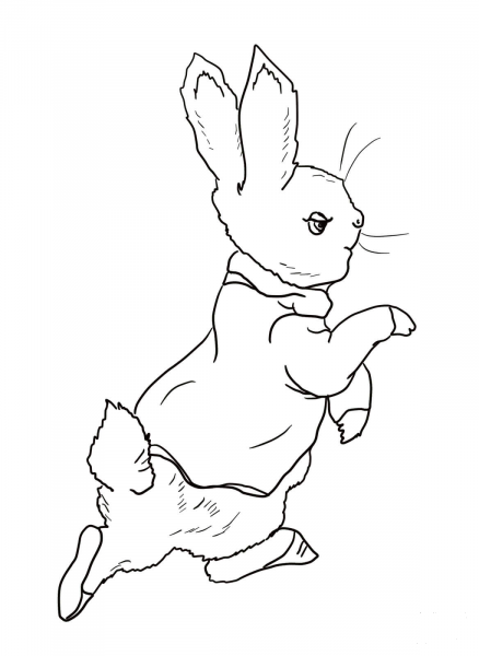 Peter Rabbit is Going Into the Garden coloring page image