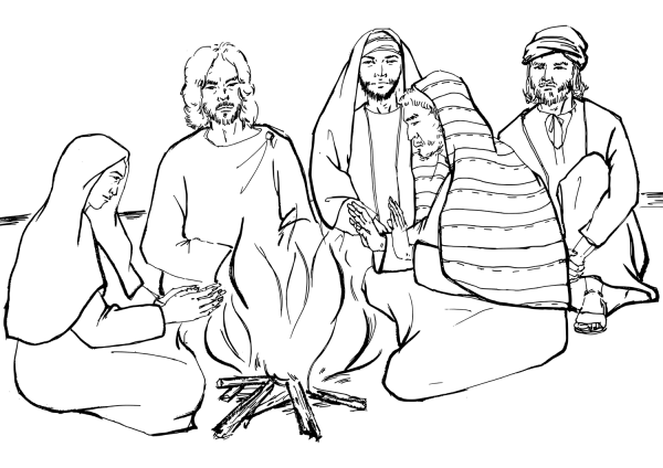 Peter’s Second Denial of Jesus coloring page image
